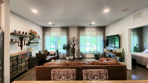 a living room with furniture