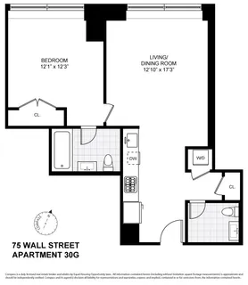 $949,000 | 75 Wall Street, Unit 30G | Financial District