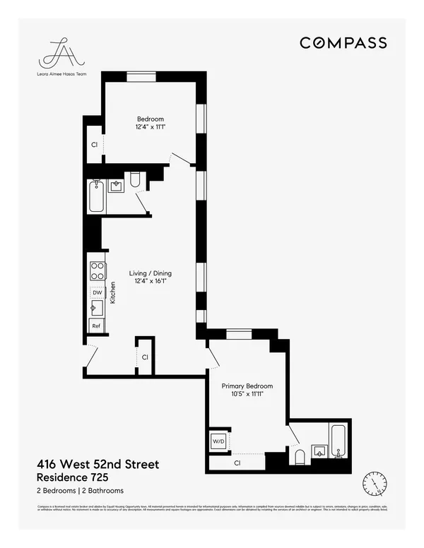 $6,300 | 416 West 52nd Street, Unit 725 | Hell's Kitchen