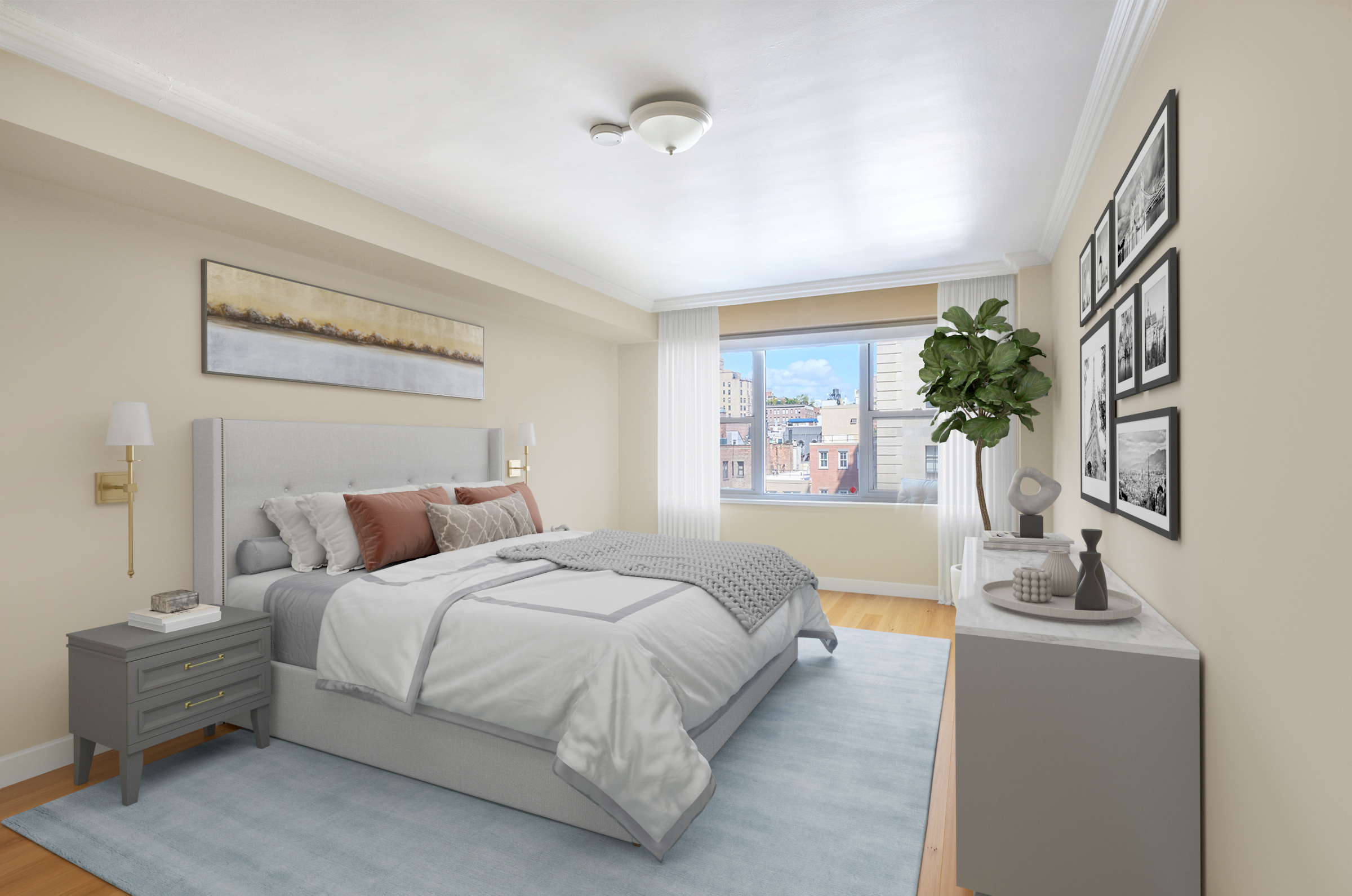 650 Park Avenue, Unit 10D Manhattan, NY 10065 - Photo 6 of 11 a bedroom with a bed and a potted plant