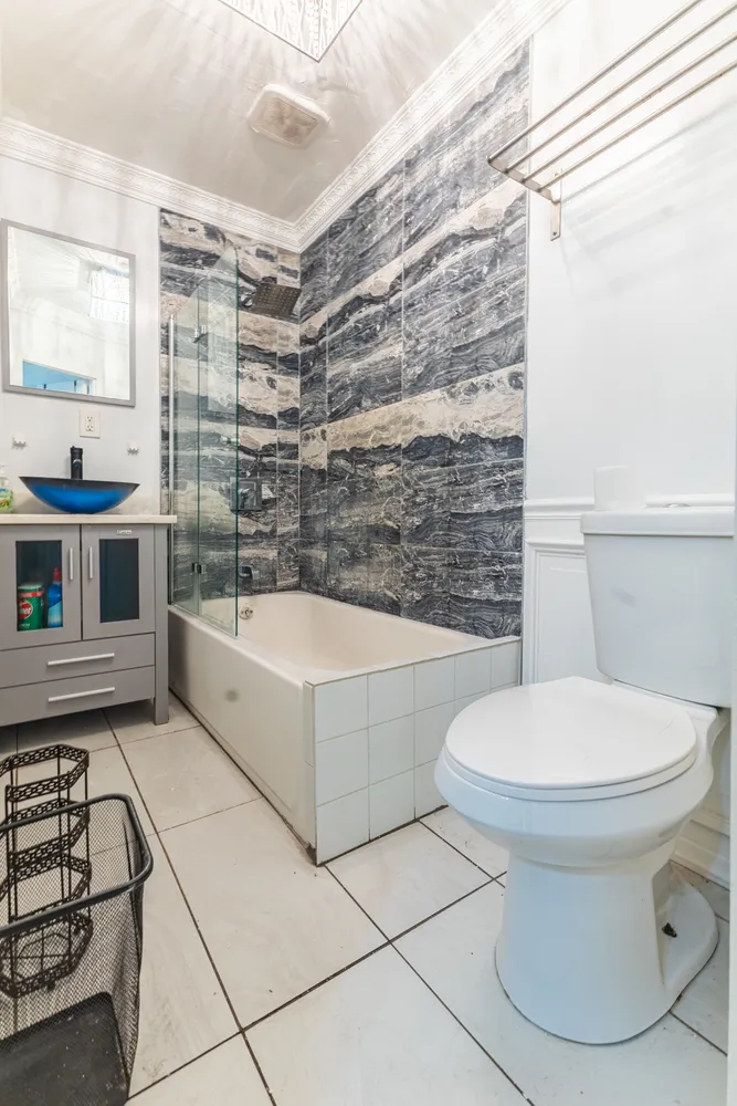 a bathroom with a sink and a toilet