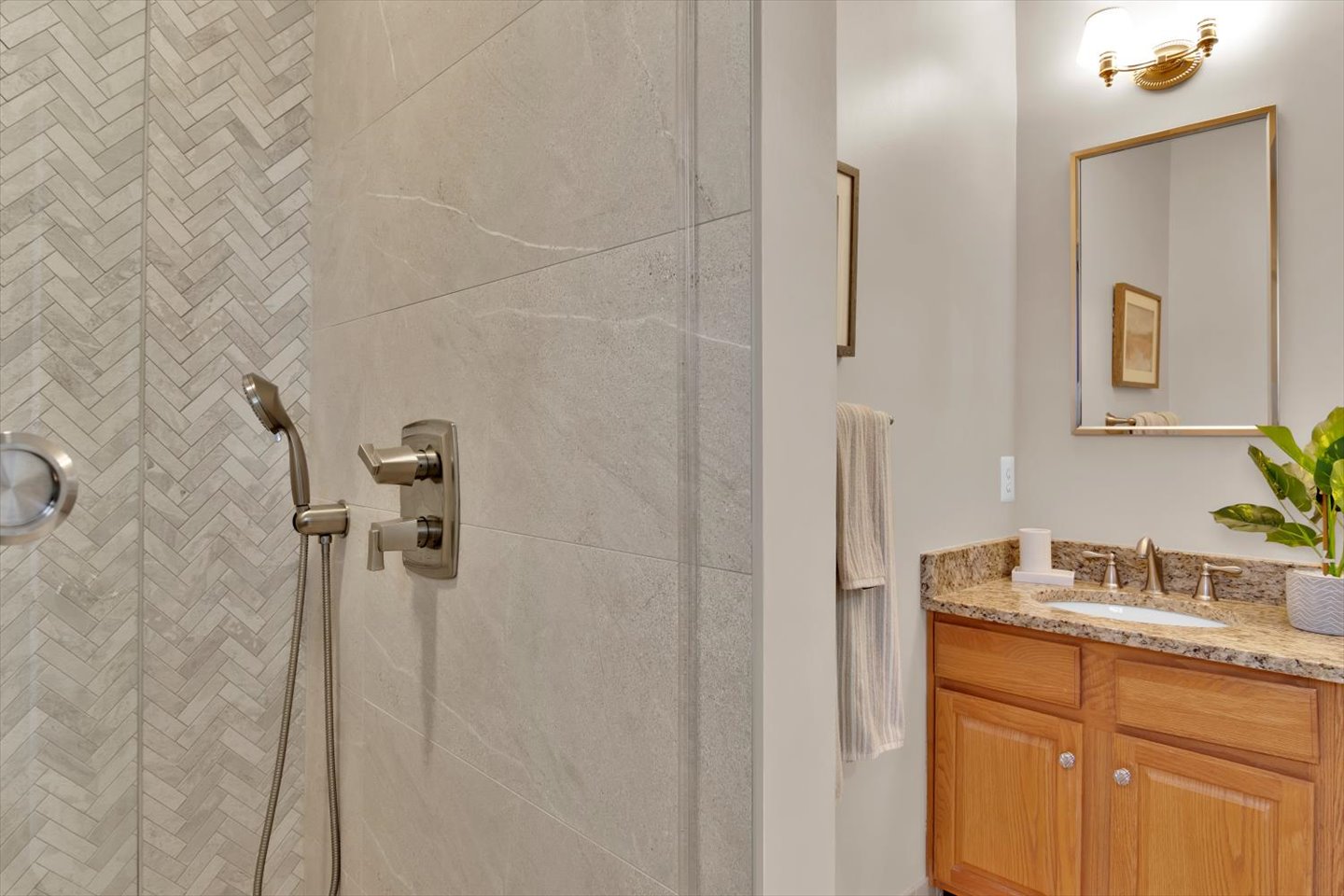 3 Pembroke Drive Voorhees, NJ 08043 - Photo 71 of 112 a bathroom with a granite countertop sink mirror and vanity