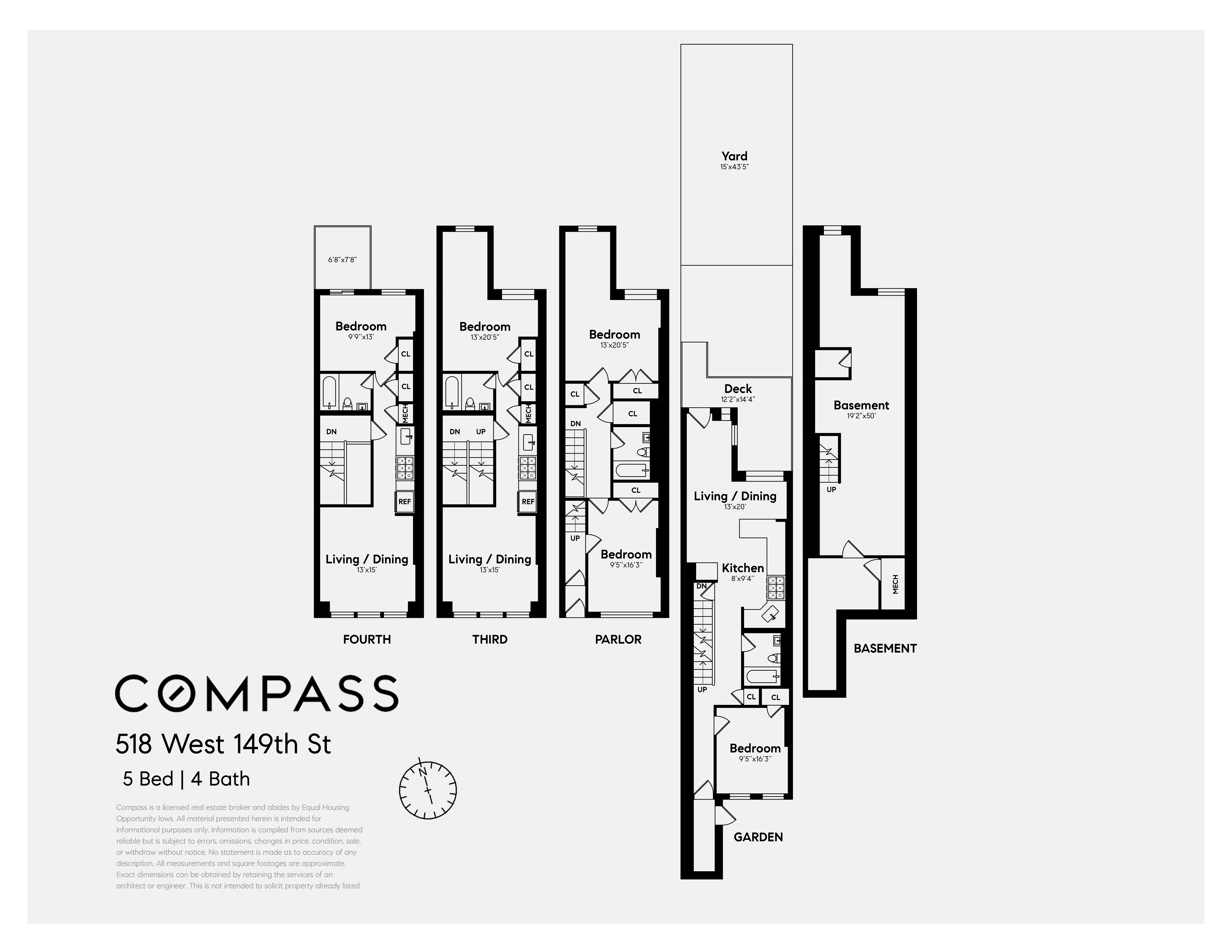 518 West 149th Street Manhattan, NY 10031 - Photo 23 of 23 a view of a kitchen with refrigerator and mirror