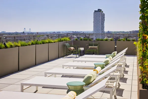 a view of a city from a terrace