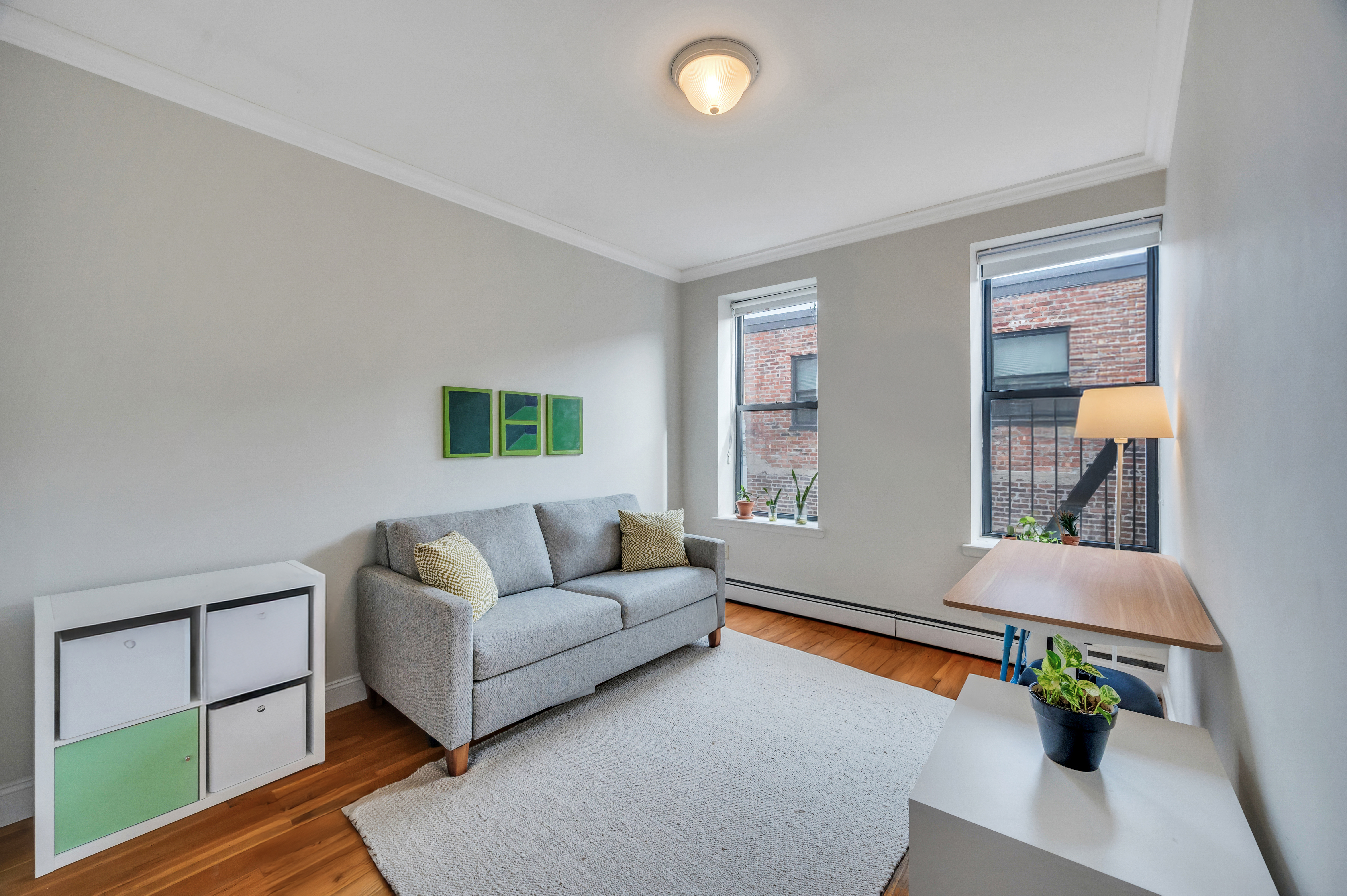 120 2nd Avenue, Unit 5A Manhattan, NY 10003 - Photo 9 of 13 a living room with furniture and a potted plant