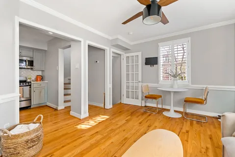 a bedroom with a bed and furniture