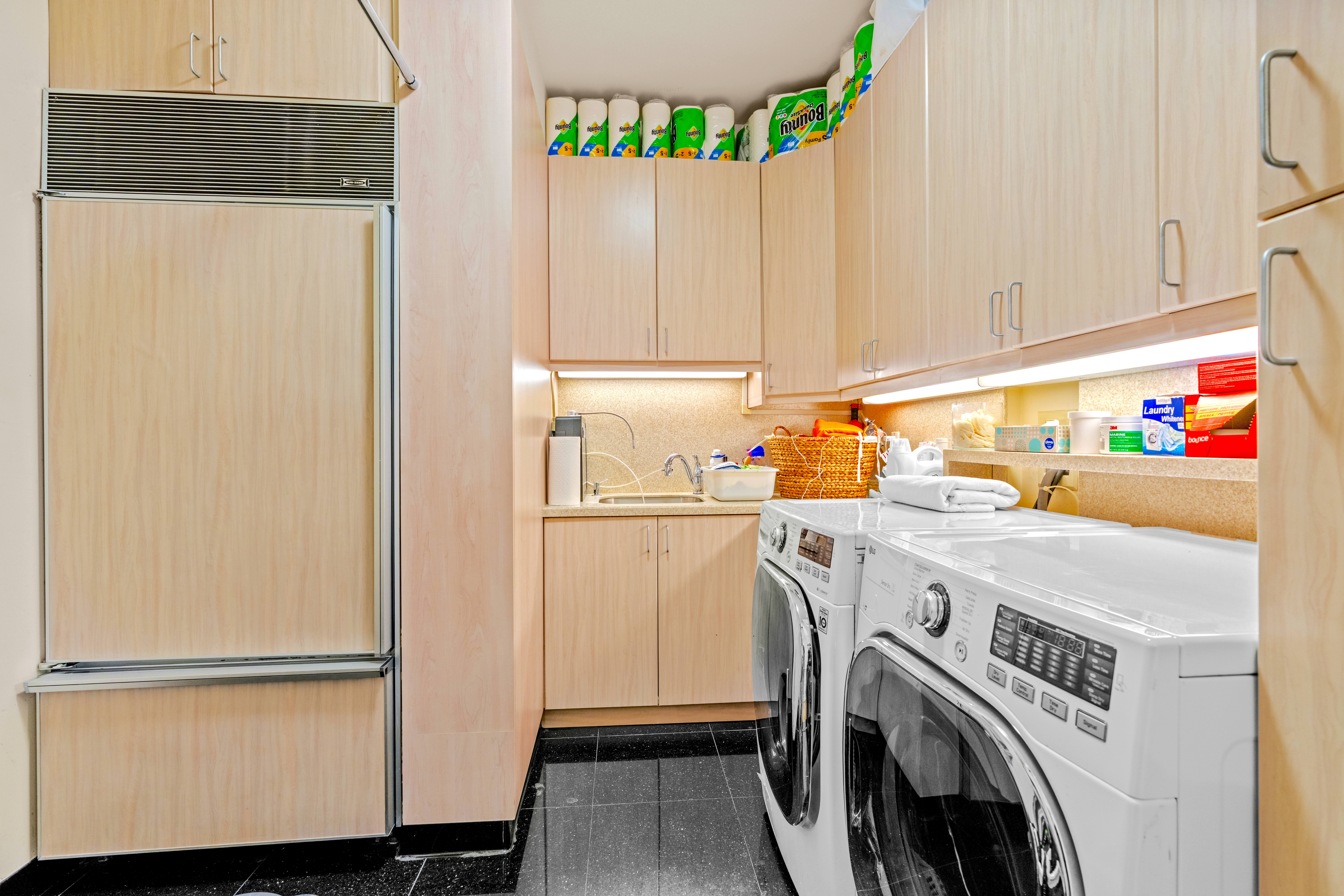 1965 Broadway, Unit 26EF Manhattan, NY 10023 - Photo 29 of 32 a utility room with dryer and washer