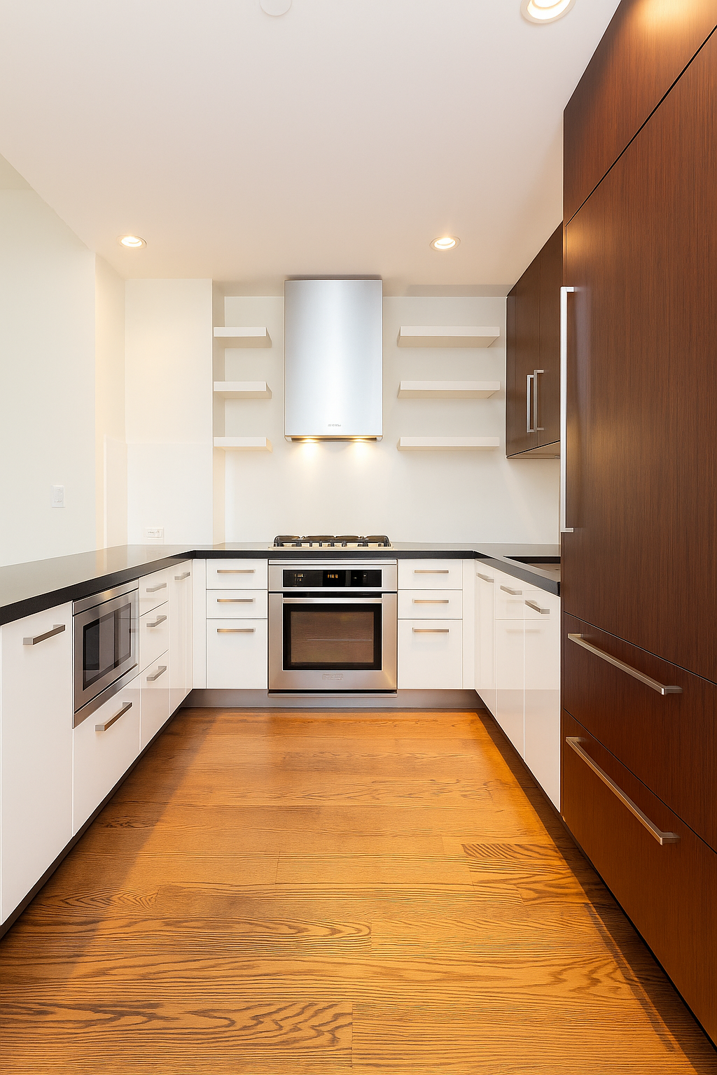 133 West 22nd Street, Unit 6L Manhattan, NY 10011 - Photo 3 of 11 a kitchen with stainless steel appliances granite countertop a stove and a refrigerator