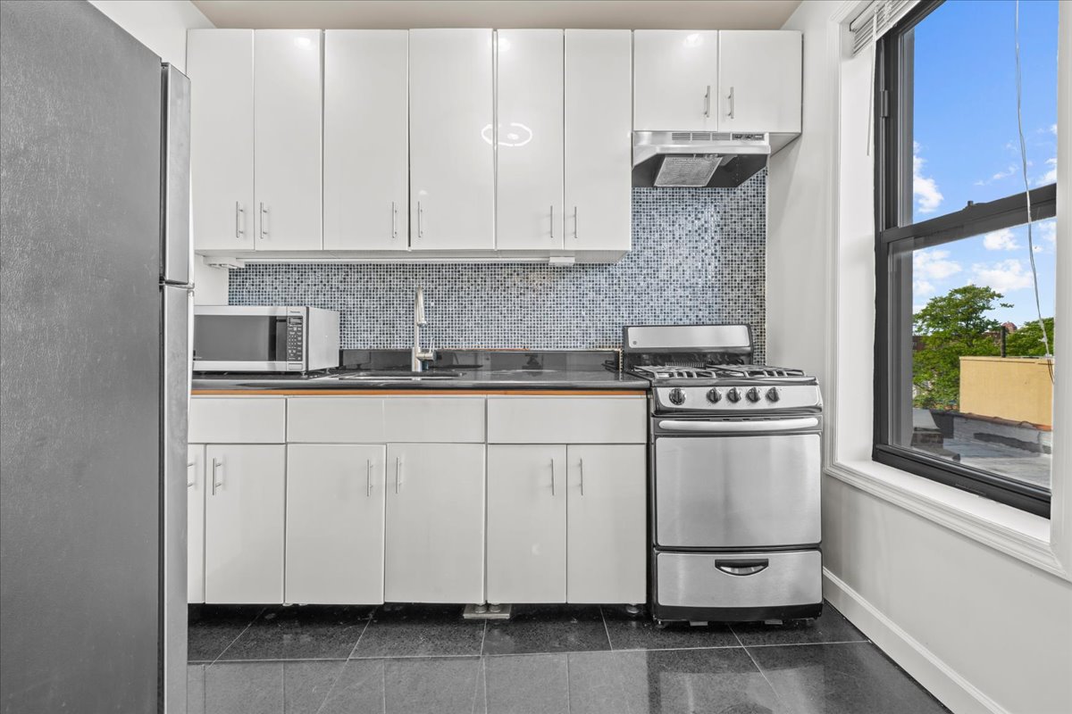 1710 Carroll Street, Unit D4 Brooklyn, NY 11213 - Photo 8 of 16 a kitchen with granite countertop a sink and a stove