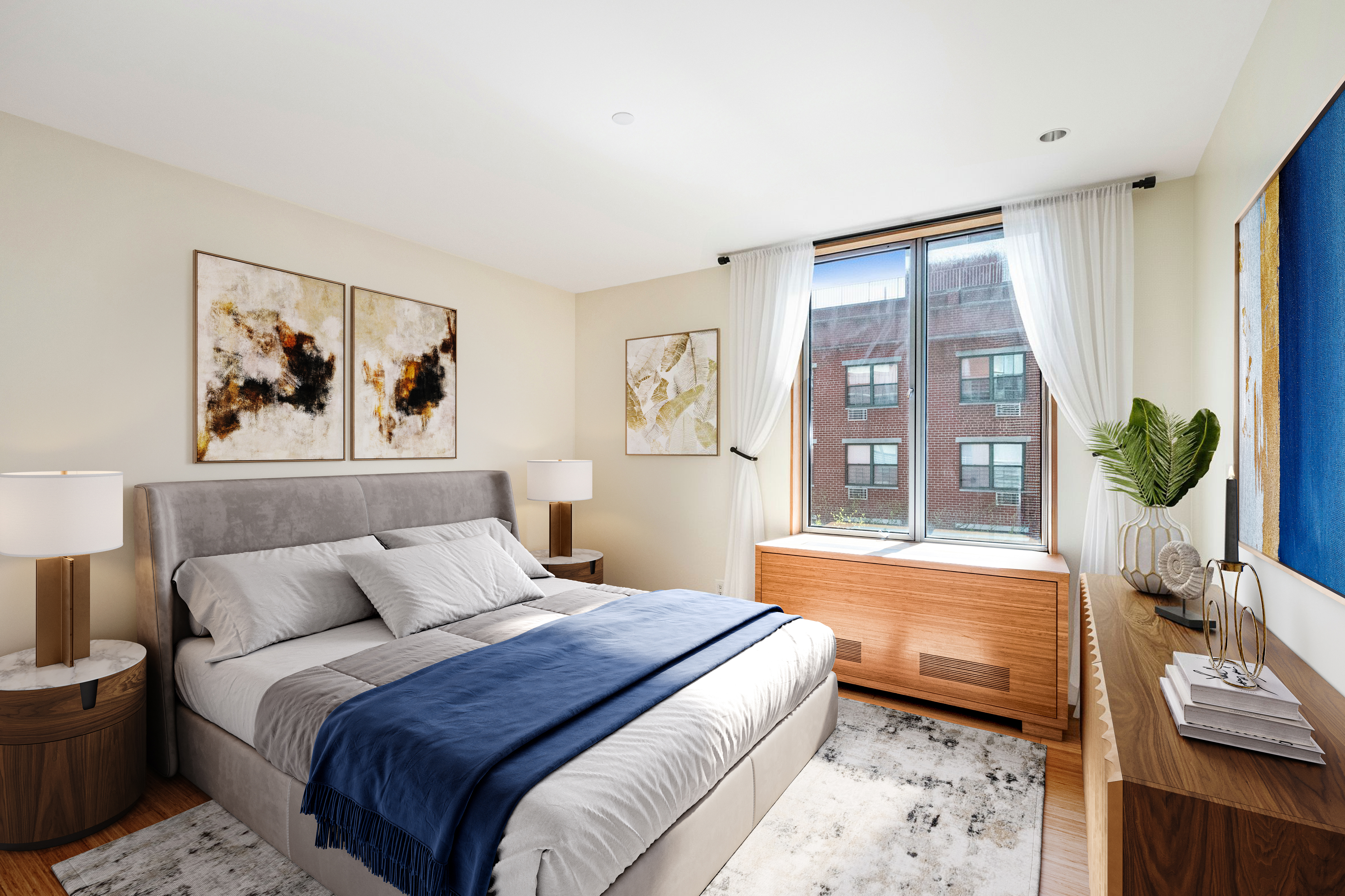 109 Norfolk Street, Unit 5 Manhattan, NY 10002 - Photo 8 of 14 a bed room with a bed a couch and a window