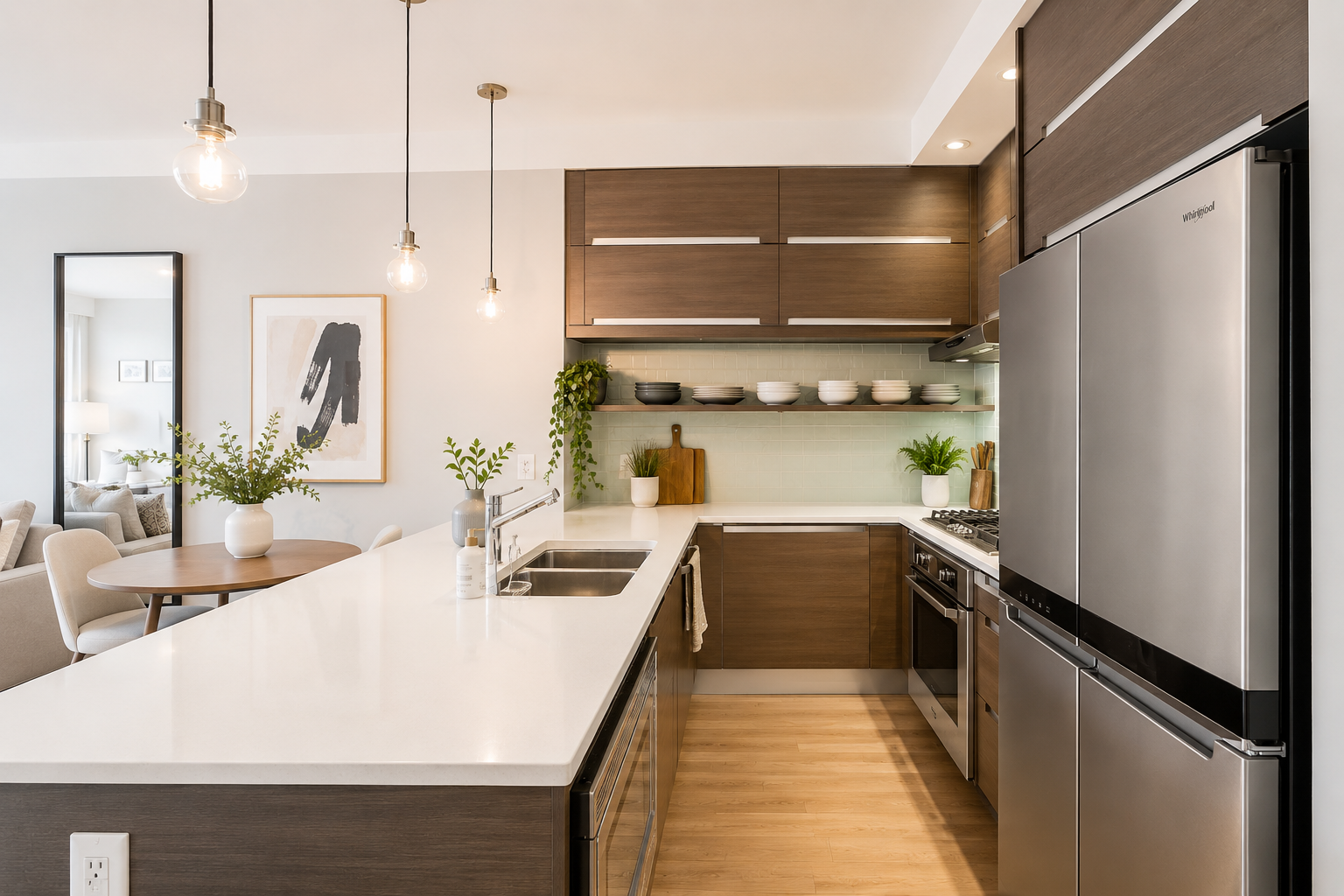 545 Washington Avenue, Unit 508 Brooklyn, NY 11238 - Photo 3 of 16 a kitchen with stainless steel appliances a refrigerator and a stove