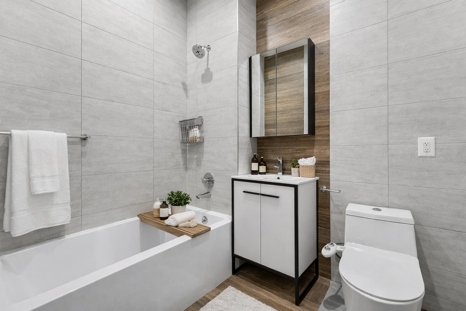 911 Nostrand Avenue, Unit 1R Brooklyn, NY 11225 - Photo 12 of 13 a bathroom with a sink a toilet and bathtub