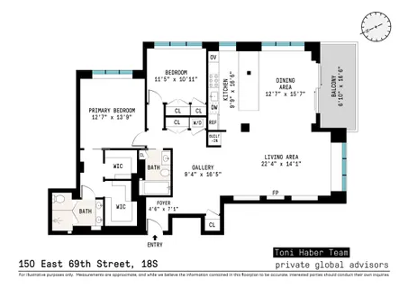 $3,595,000 | 150 East 69th Street, Unit 18S | Lenox Hill