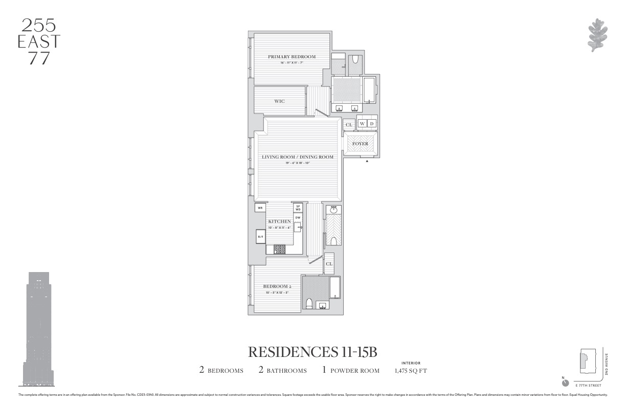 255 East 77th Street, Unit 15B Manhattan, NY 10075 - Photo 25 of 25 a picture of a floor plan