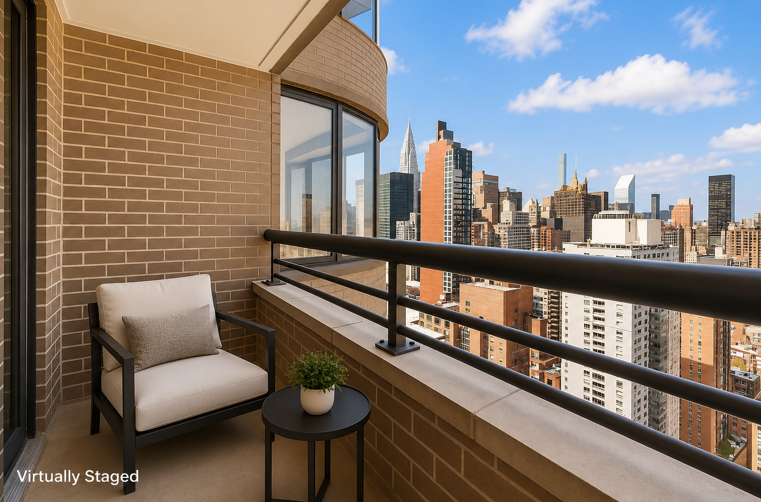 330 East 38th Street, Unit 26E Manhattan, NY 10016 - Photo 7 of 16 a view of city from balcony with seating space