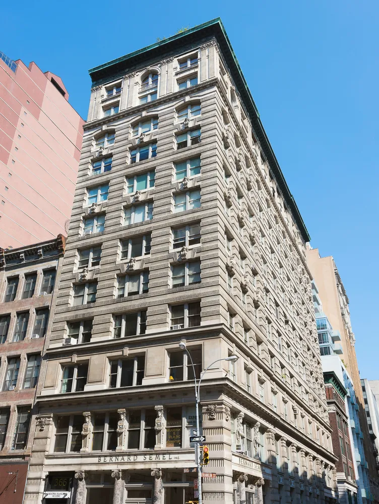 a front view of a building