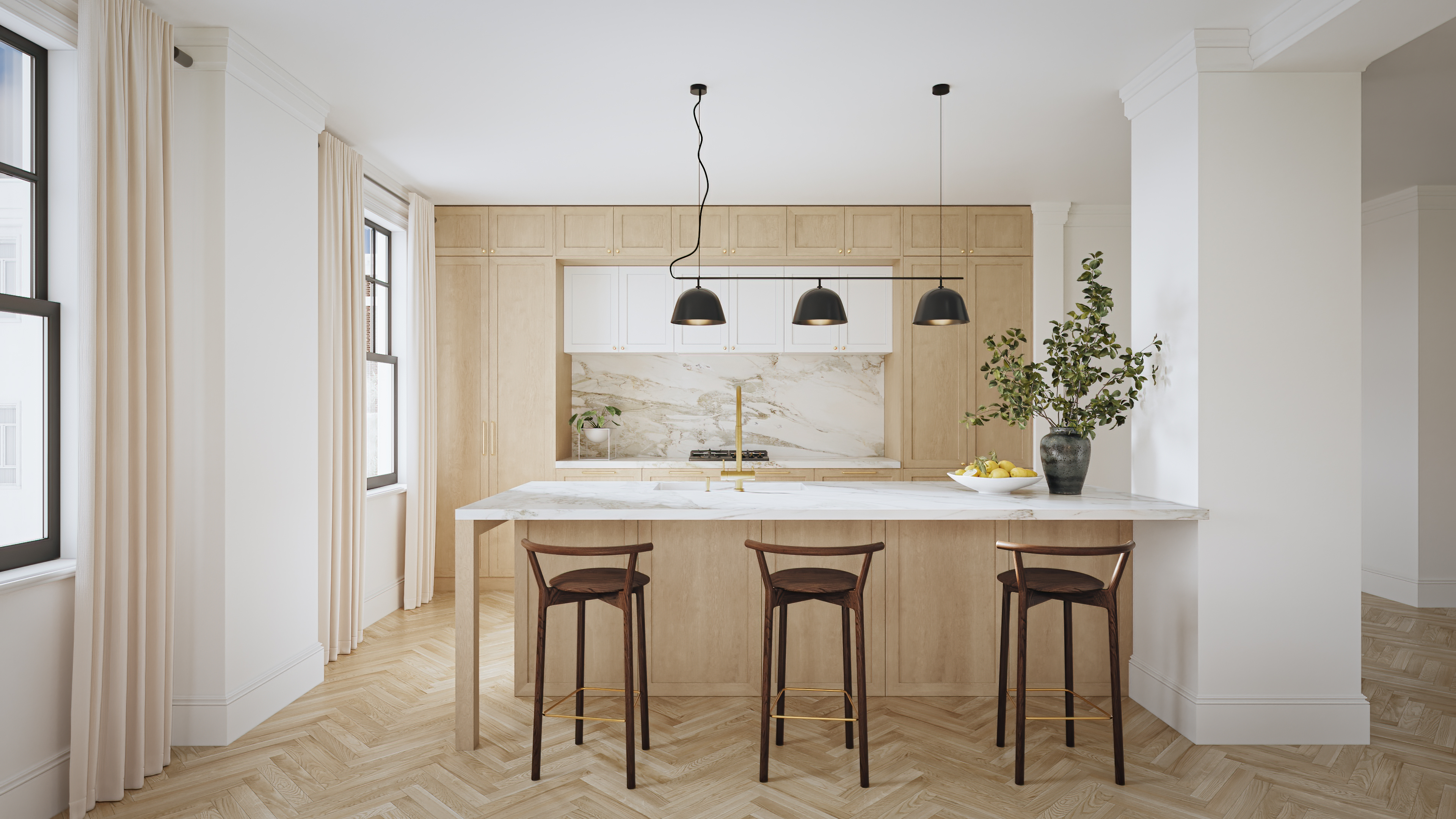 15 West 11th Street, Unit 7AB Manhattan, NY 10011 - Photo 2 of 8 a kitchen with cabinets and window