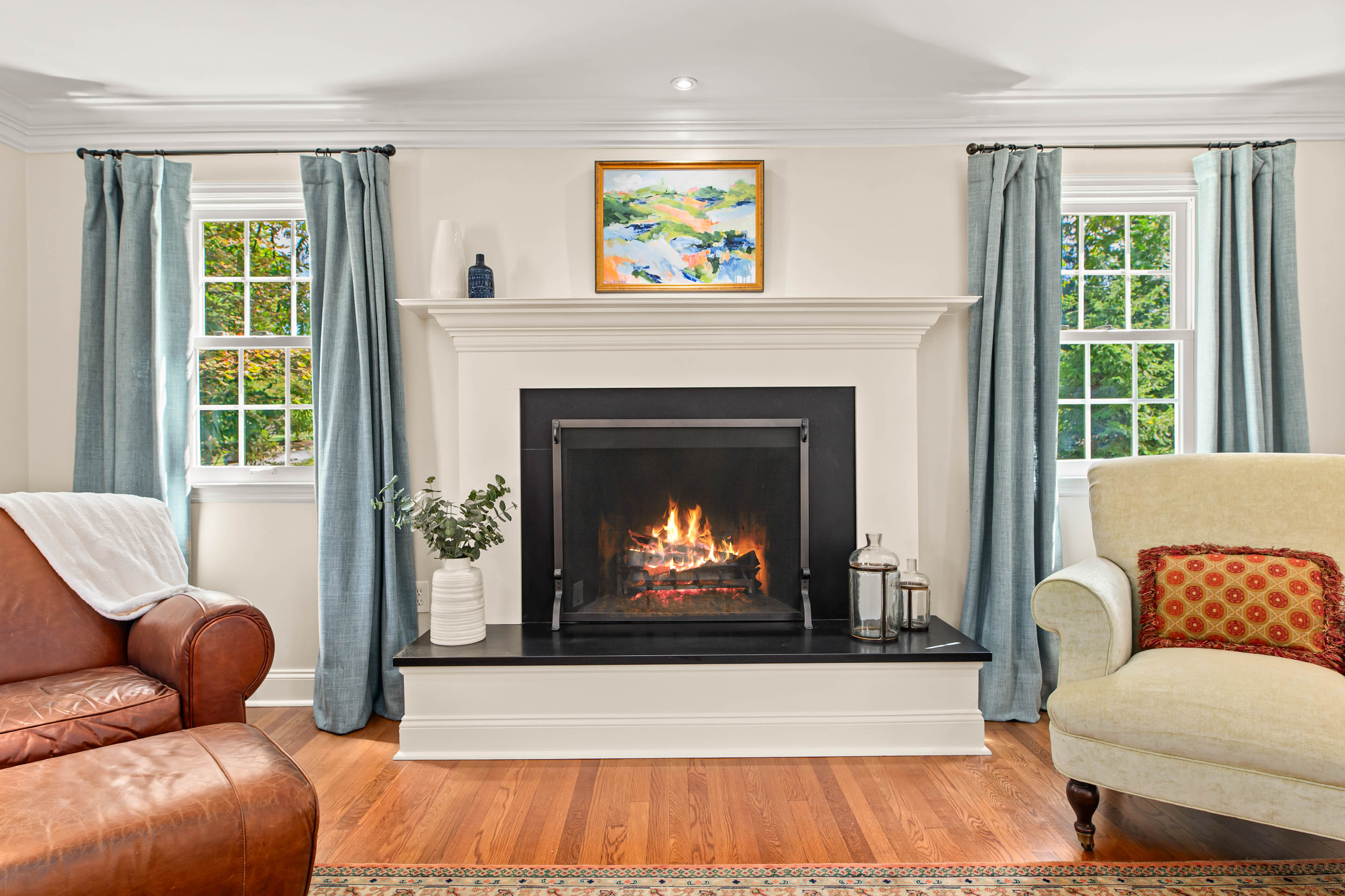 1136 Seaton Ross Road Wayne, PA 19087 - Photo 7 of 48 a living room with furniture and a fireplace