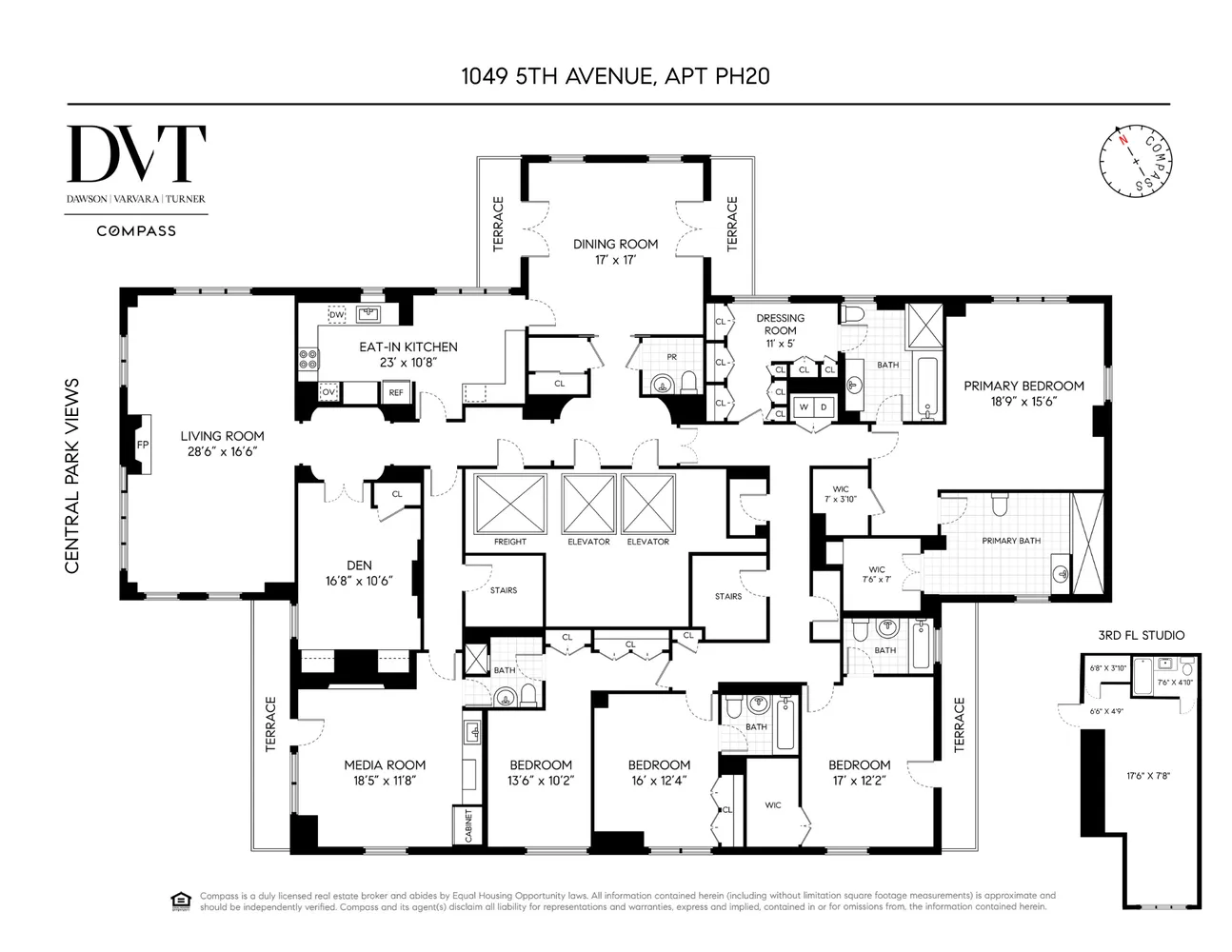 $11,950,000 | 1049 5th Avenue, Unit PH20 | Upper East Side