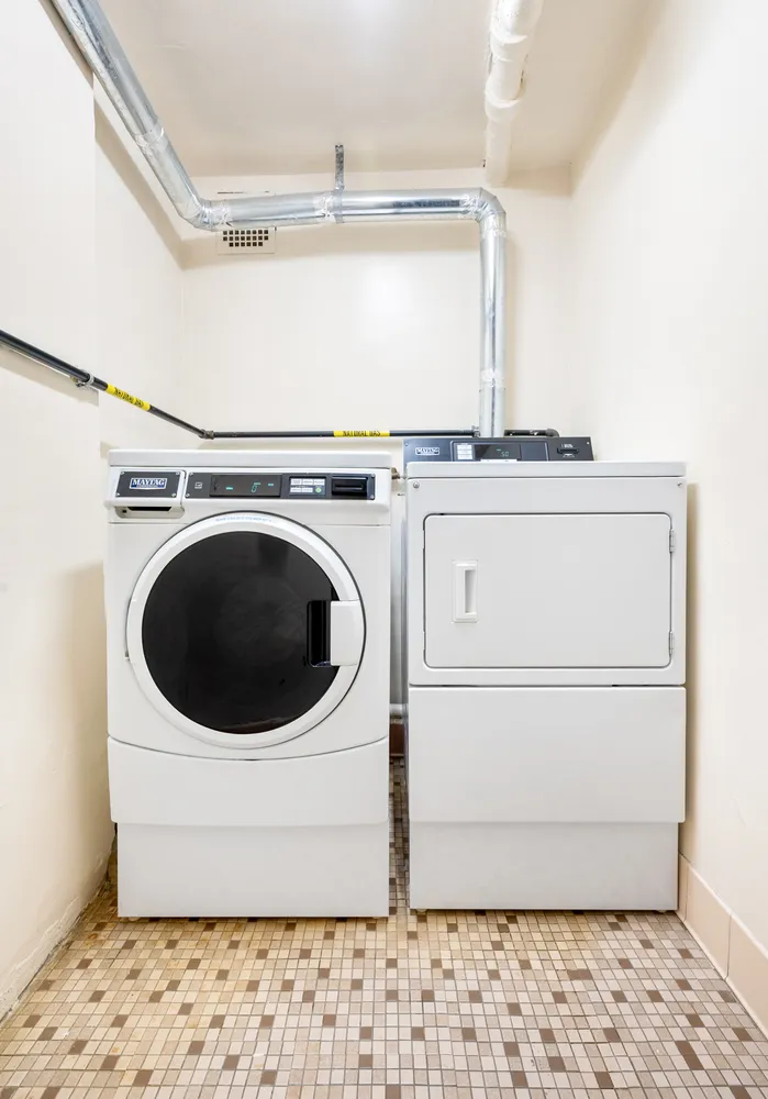 a utility room with a washer and dryer