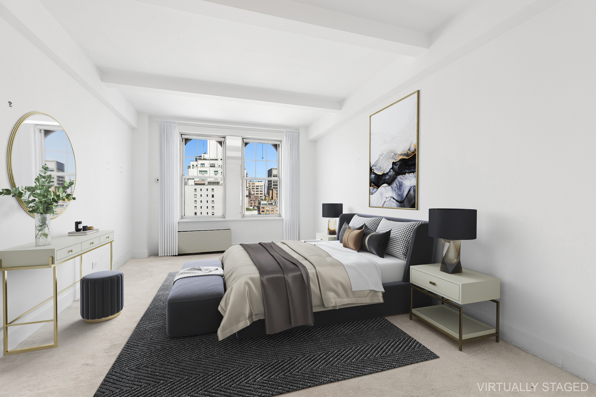 575 Park Avenue, Unit 1403 Manhattan, NY 10065 - Photo 6 of 15 a bedroom with a bed wooden floor and window