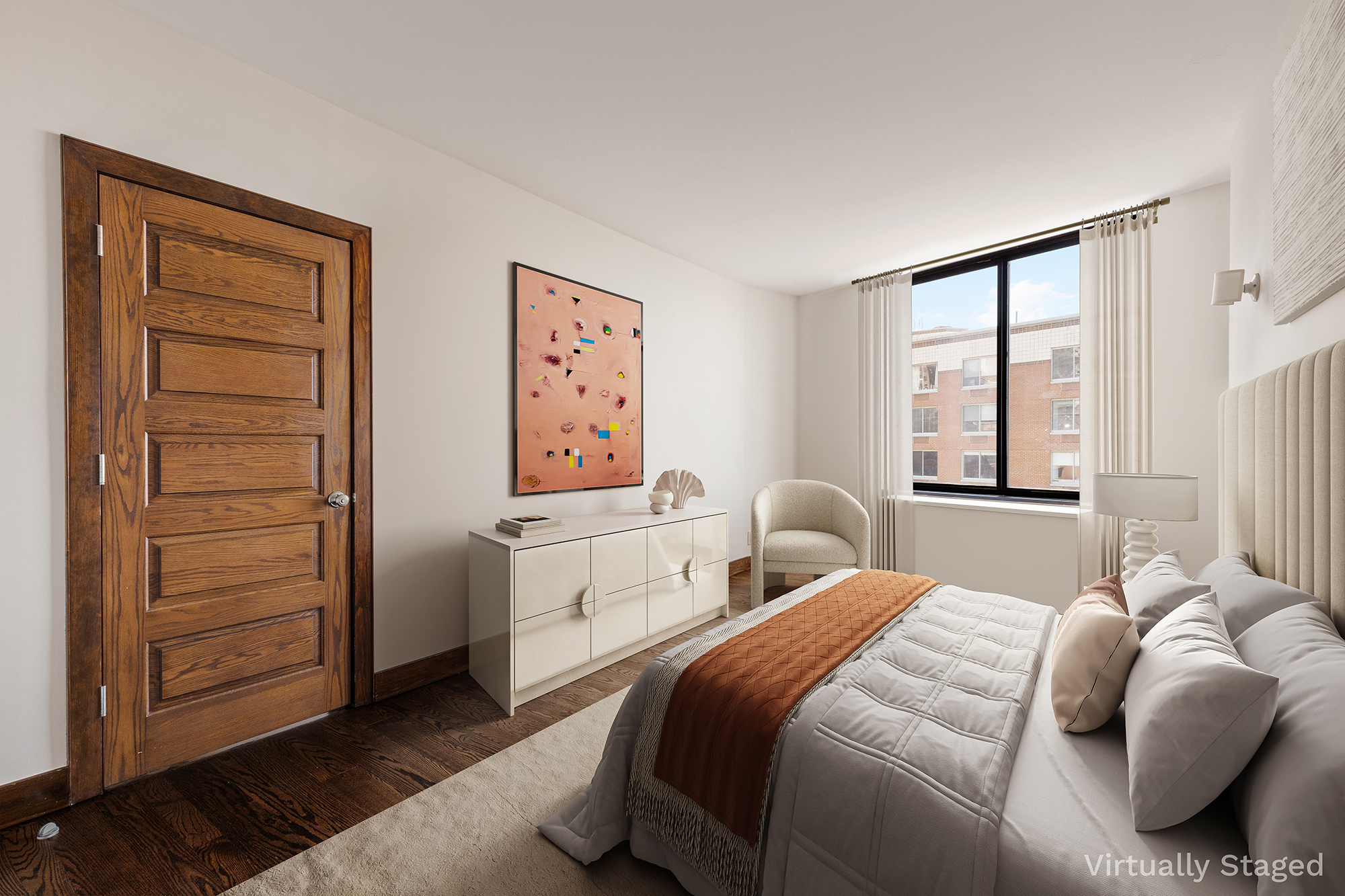 380 Rector Place, Unit 7LMN Manhattan, NY 10280 - Photo 11 of 14 a bedroom with a bed and a window