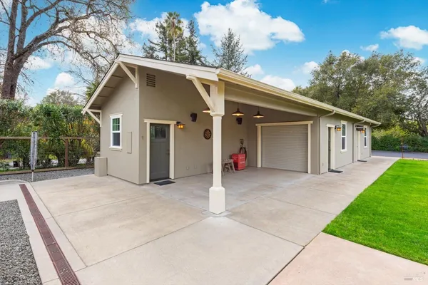 a view of a city with mountains in the background