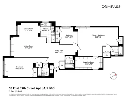 $2,495,000 | 50 East 89th Street, Unit 5FG | Upper East Side