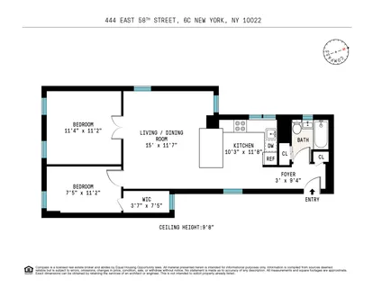 $685,000 | 444 East 58th Street, Unit 6C | Sutton Place