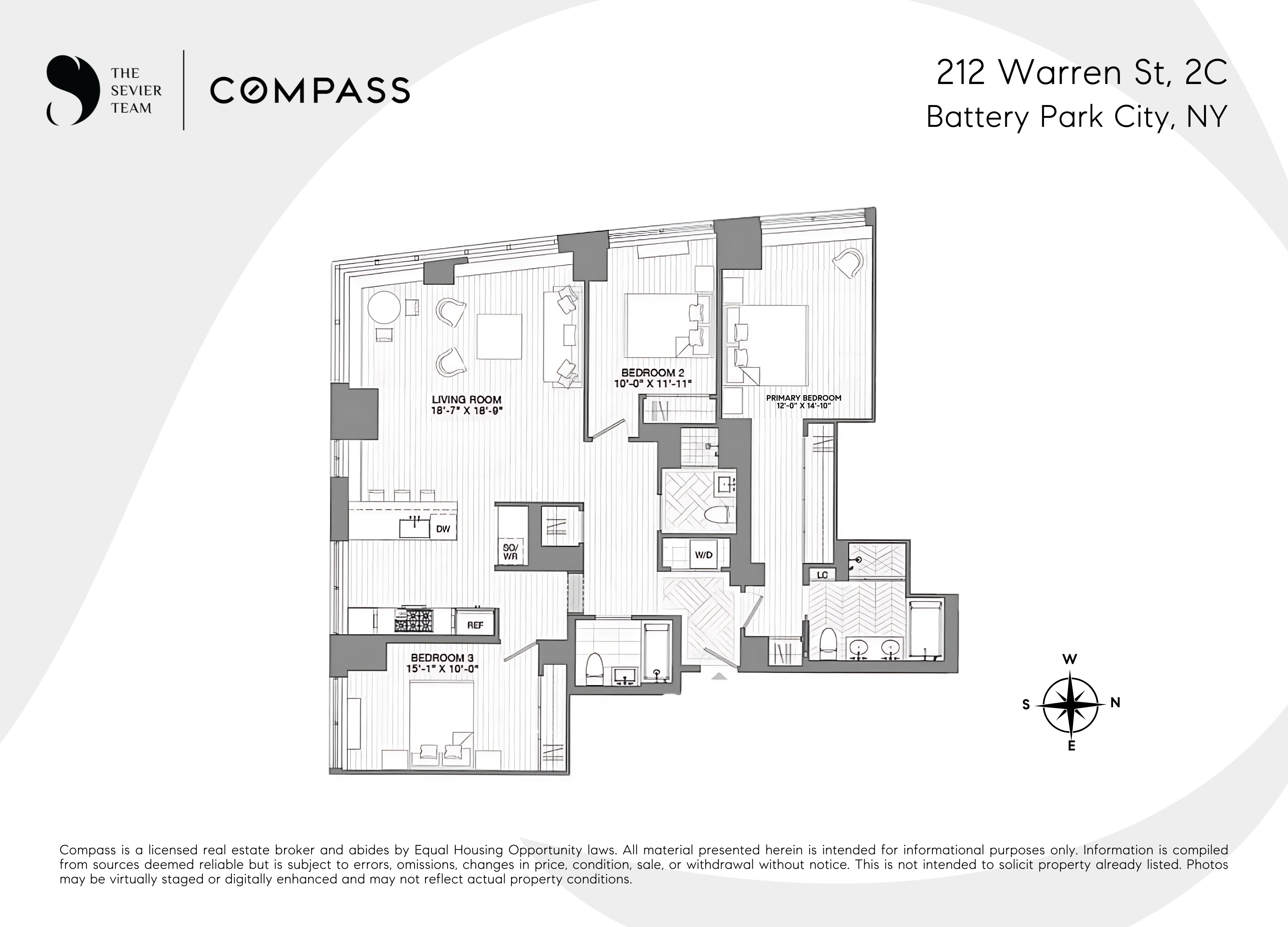 212 Warren Street, Unit 2C Manhattan, NY 10282 - Photo 21 of 21 a picture of a floor plan