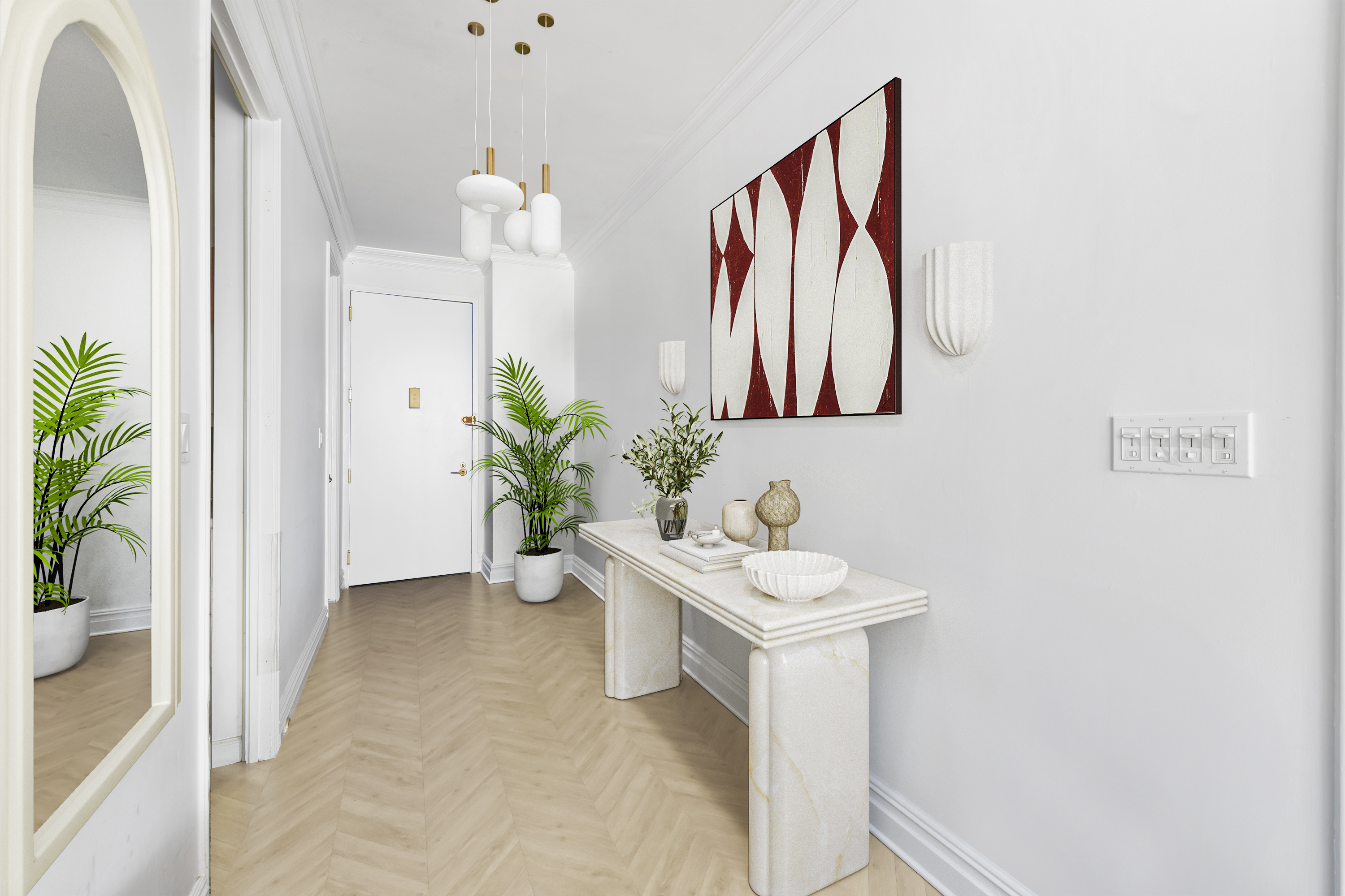 530 East 76th Street Manhattan, NY 10021 - Photo 15 of 20 a view of a hallway with paintings on the wall