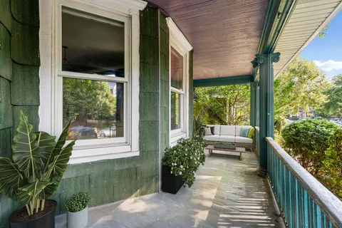 a house view with a garden space