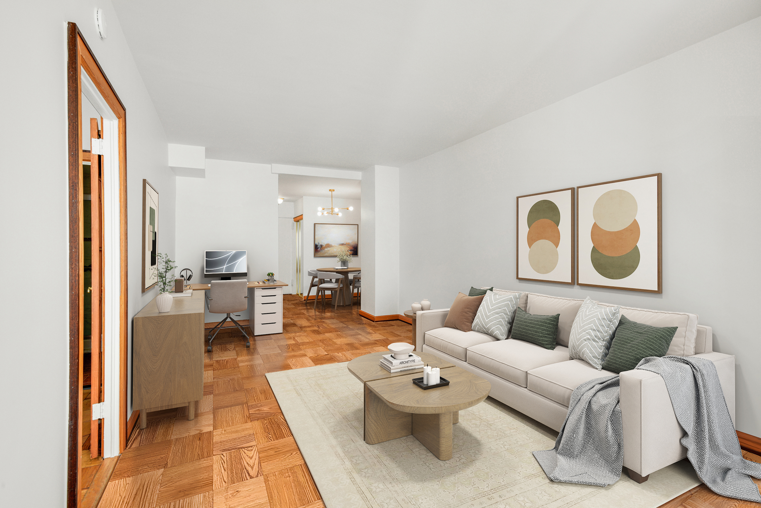 520 East 72nd Street, Unit 10P Manhattan, NY 10021 - Photo 3 of 13 a living room with furniture and a couch