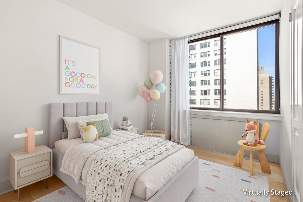 300 East 64th Street, Unit 26B Manhattan, NY 10065 - Photo 15 of 26 a bedroom with a bed and a window