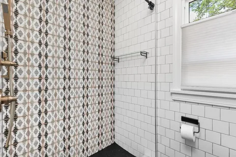 a bathroom with a shower