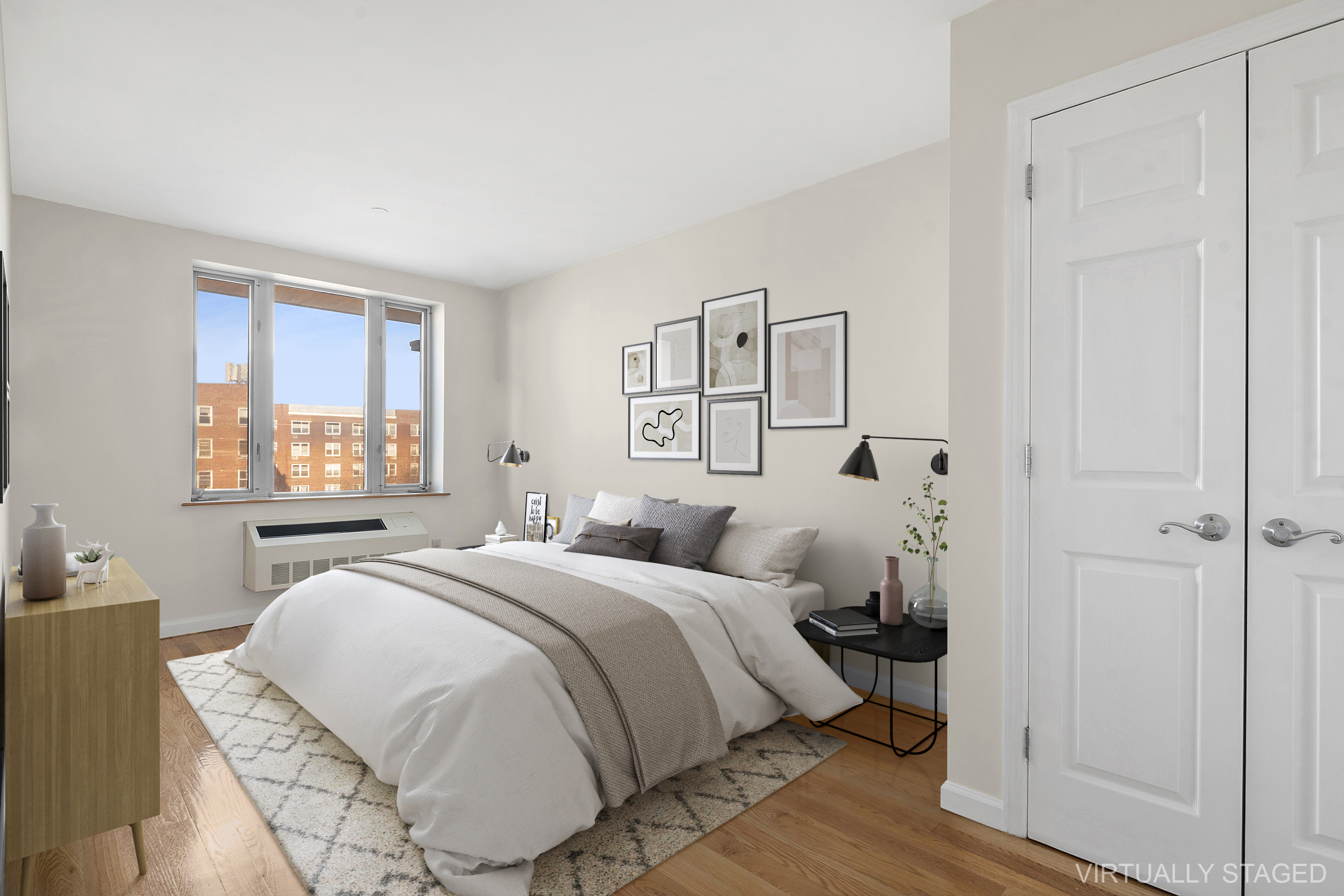 63-14 Queens Boulevard, Unit 7P Queens, NY 11377 - Photo 5 of 10 a bedroom with a bed and a window