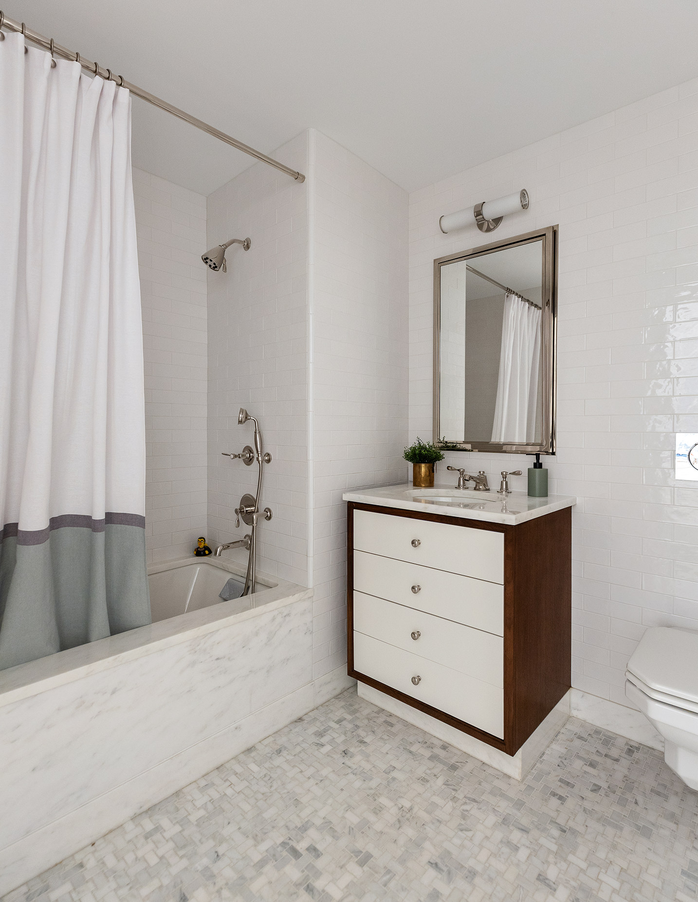 360 Central Park West, Unit 2B Manhattan, NY 10025 - Photo 14 of 23 a bathroom with a sink a toilet and shower