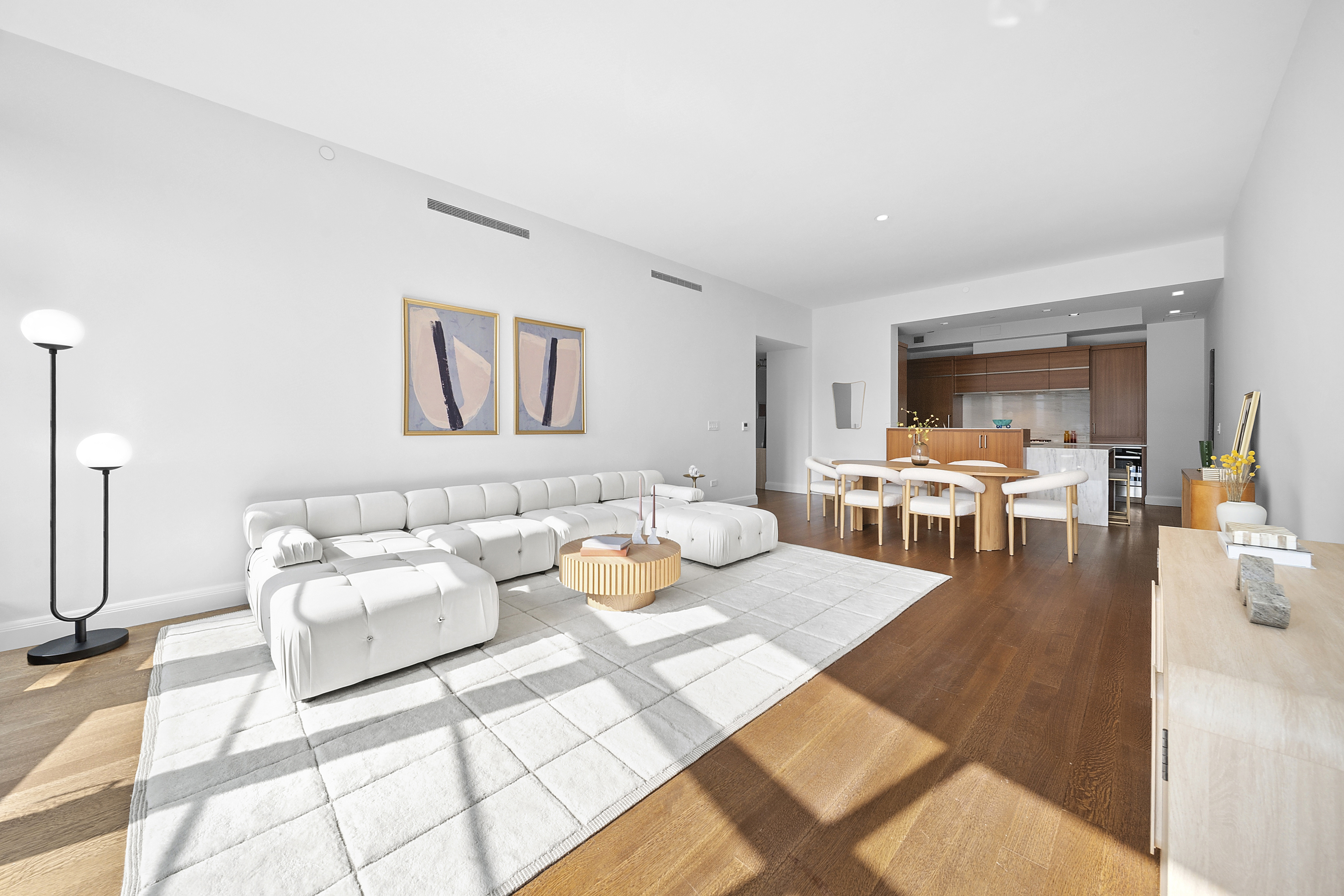 150 Charles Street, Unit 4AN Manhattan, NY 10014 - Photo 2 of 19 a living room with furniture and wooden floor