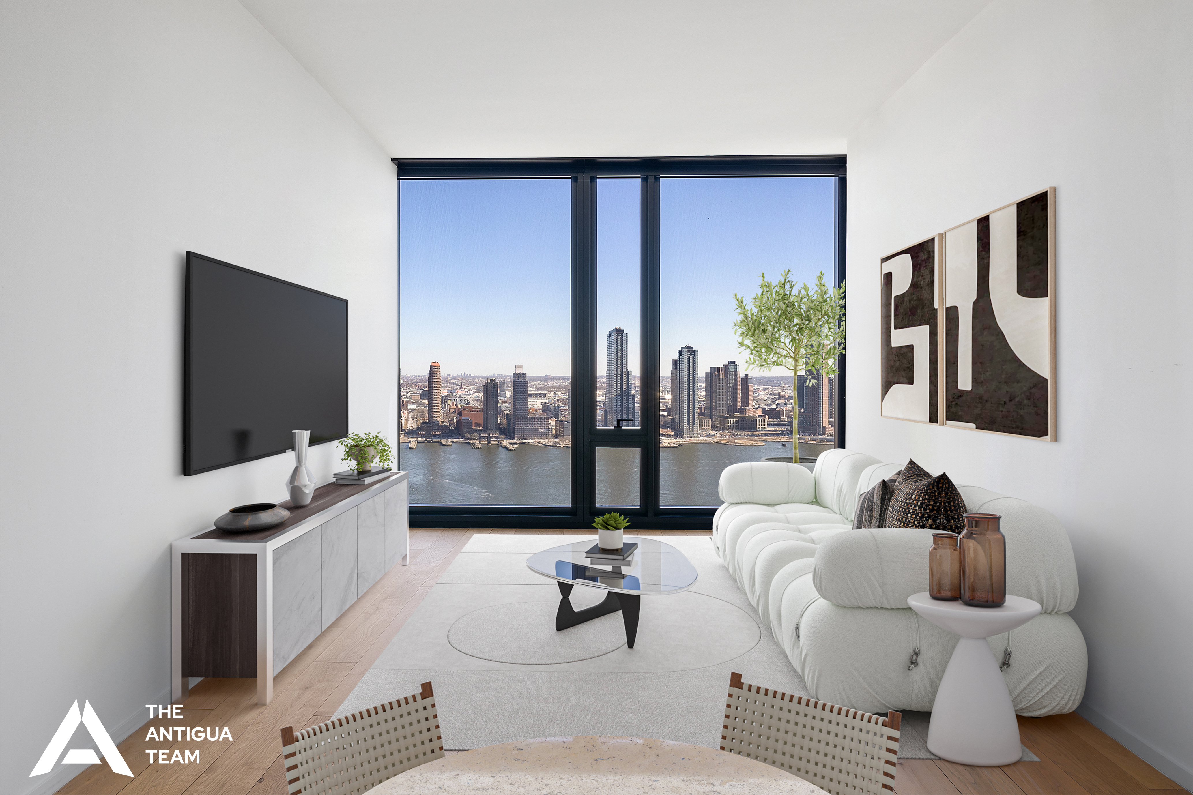 695 1st Avenue, Unit 34A Manhattan, NY 10016 - Photo 1 of 21 a living room with furniture and a flat screen tv