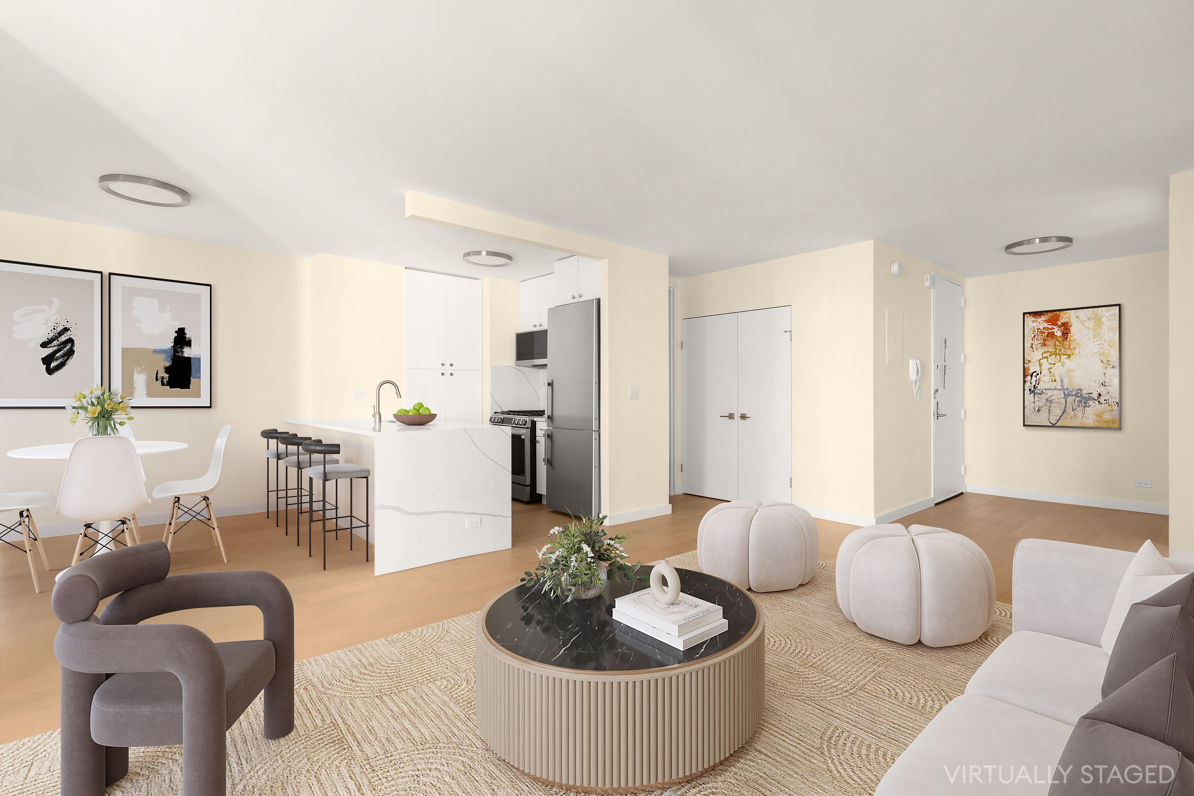 161 West 61st Street, Unit 5C Manhattan, NY 10023 - Photo 11 of 30 a living room with furniture and a rug