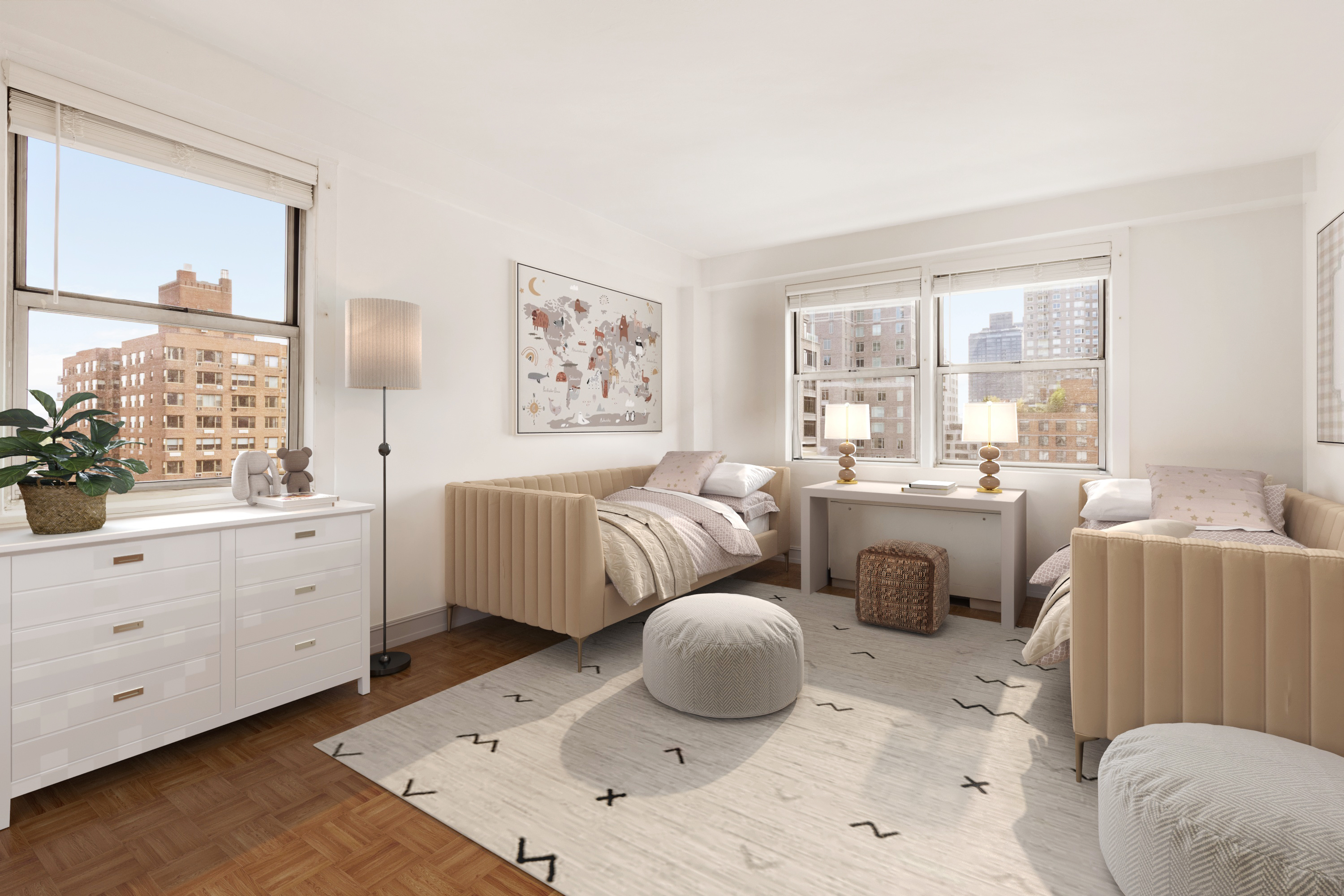 525 East 82nd Street, Unit 12E Manhattan, NY 10028 - Photo 20 of 29 a bed room with furniture and a window