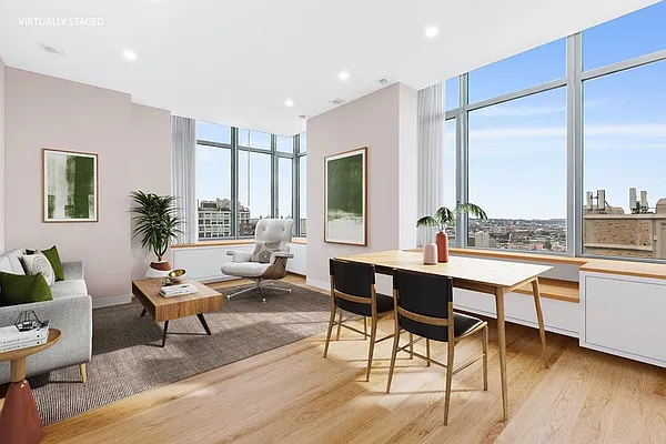 110 Livingston Street, Unit 17K Brooklyn, NY 11201 - Photo 3 of 11 a living room with furniture and a large window