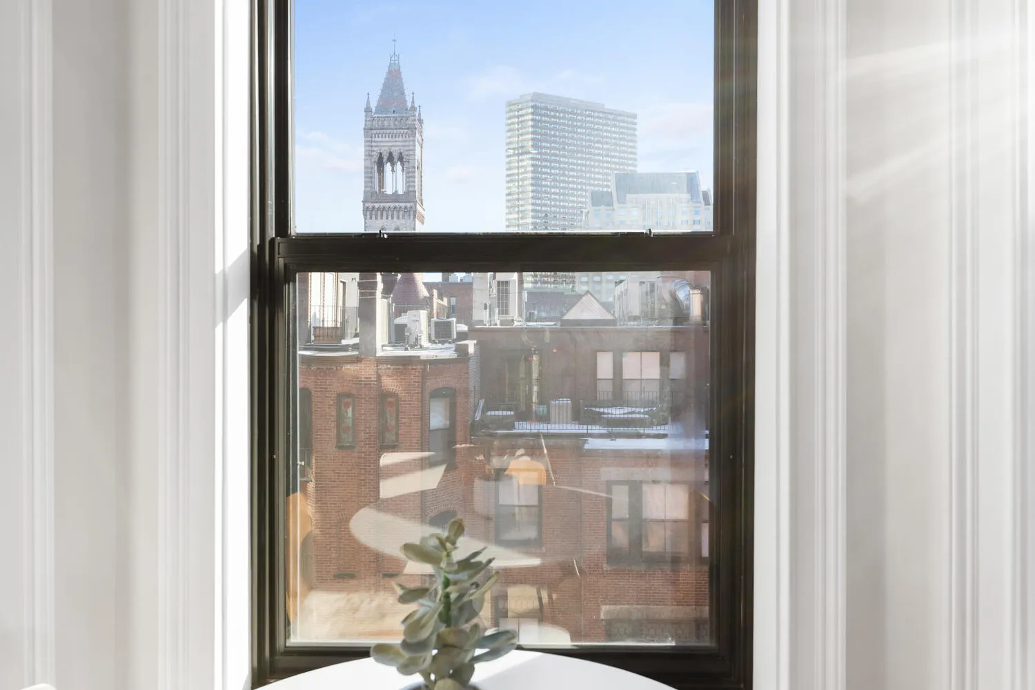 a glass window with a glass door