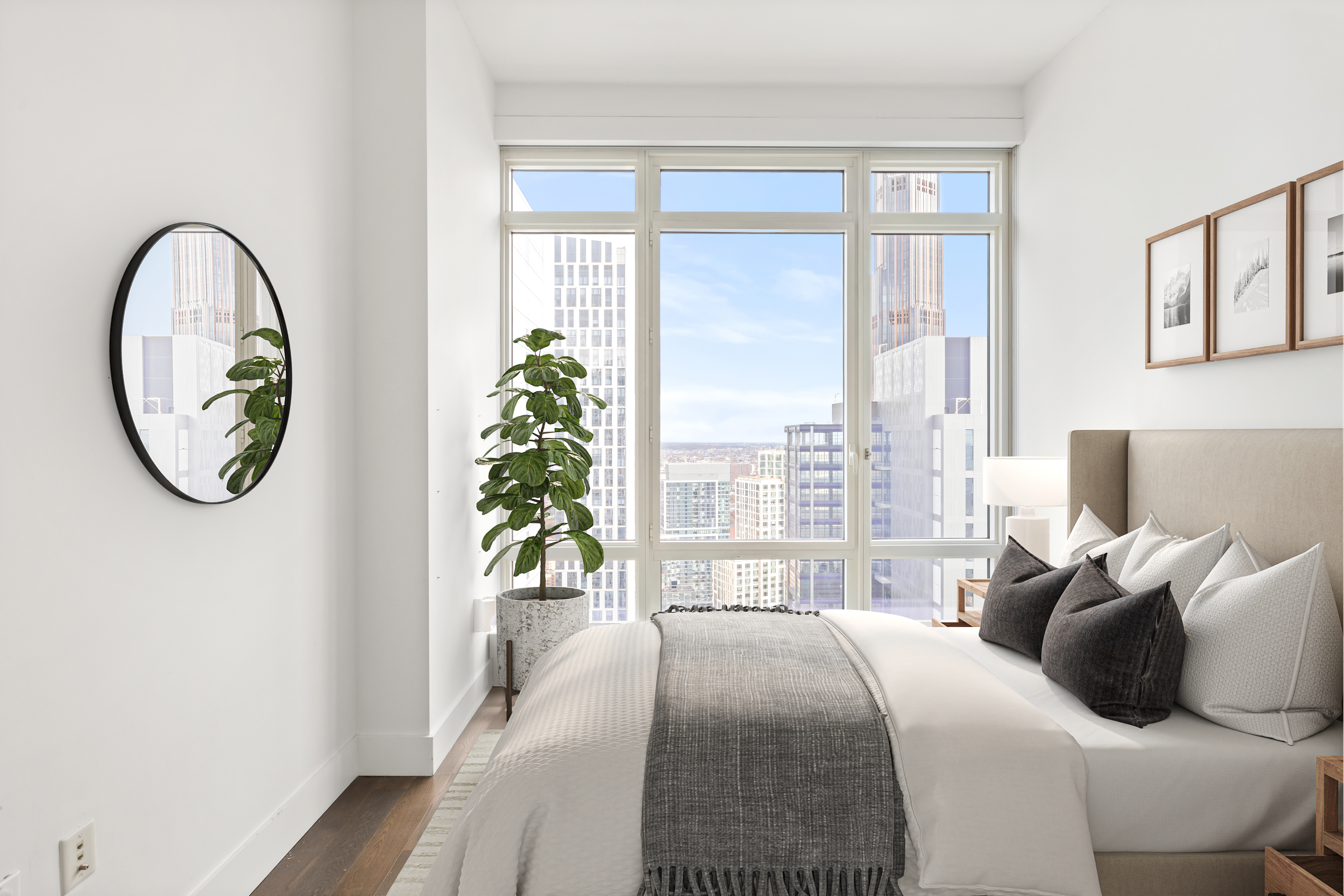 388 Bridge Street, Unit PH48D Brooklyn, NY 11201 - Photo 7 of 11 a bedroom with a bed and a window