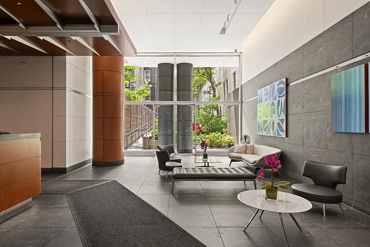 360 East 88th Street, Unit 4B Manhattan, NY 10128 - Photo 12 of 16 a living room with furniture and a large window