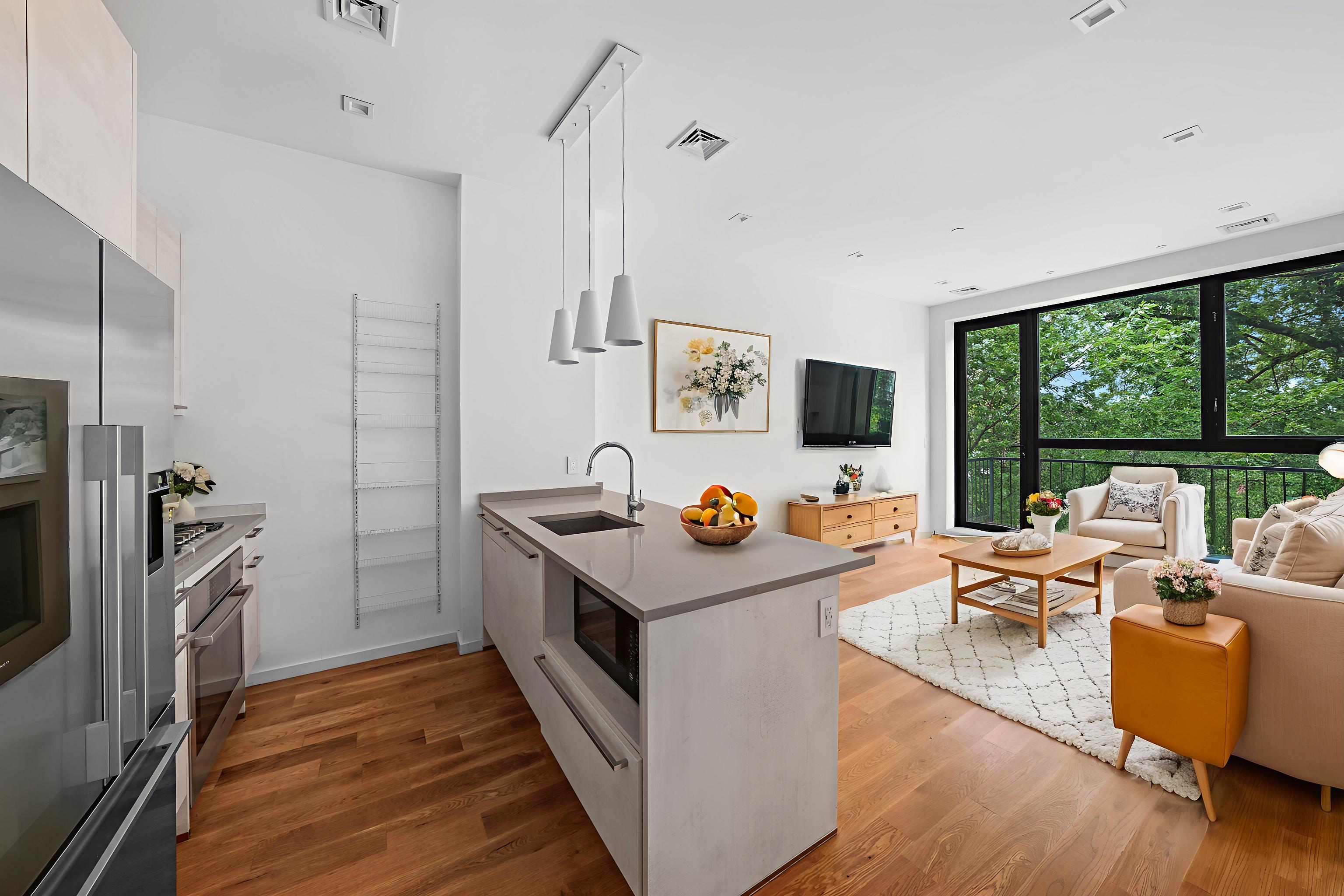 a room with furniture and a table