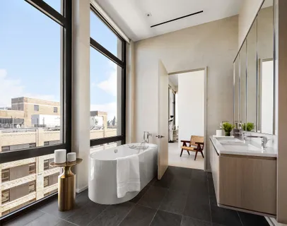 a bathroom with a shower