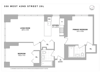 $1,435,000 | 350 West 42nd Street, Unit 20L | Hell's Kitchen