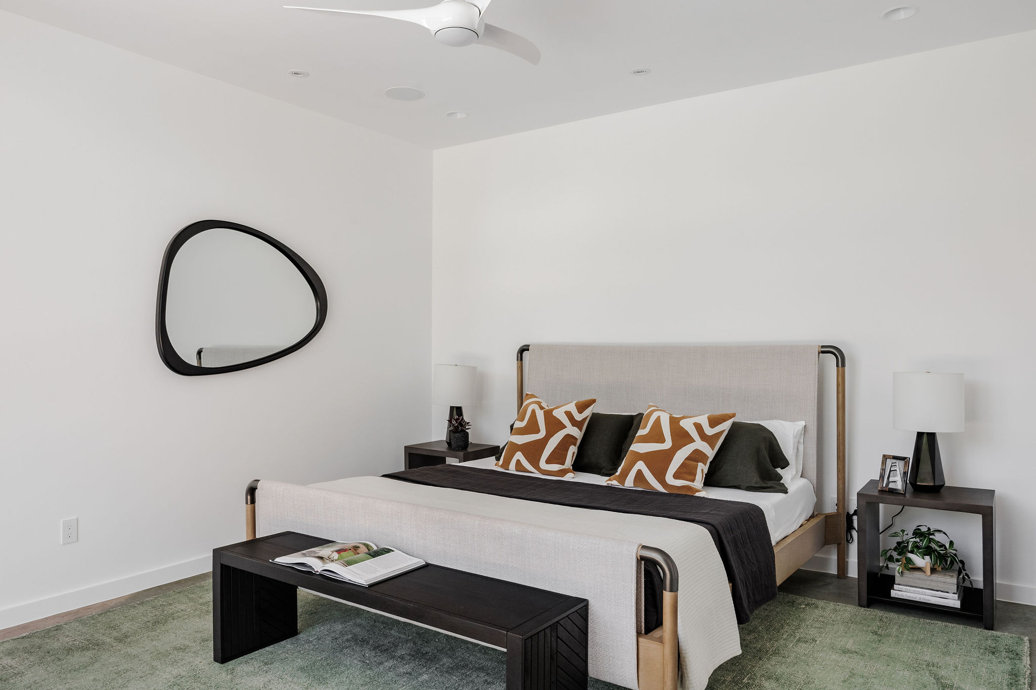 1801 Nickerson Street Austin, TX 78704 - Photo 14 of 44 a bedroom with a bed and a chandelier