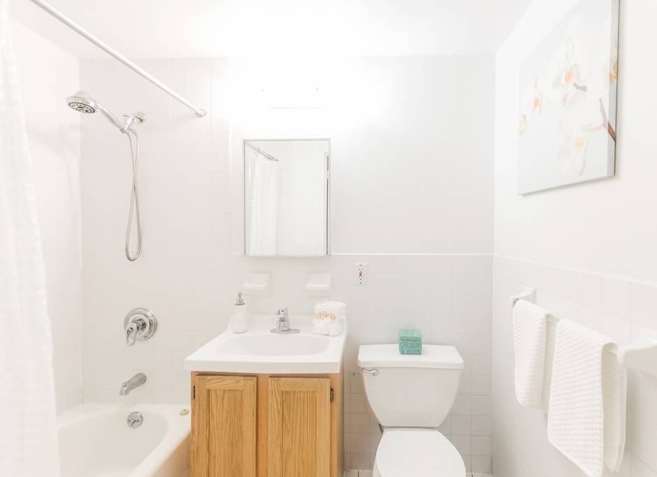 153 Stanton Street, Unit A1 Manhattan, NY 10002 - Photo 12 of 16 a bathroom with a sink a toilet and shower
